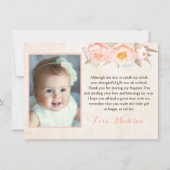 Peach peonies Baptism - Hartelijk dank voor uw mei Bedankkaart (Voorkant)