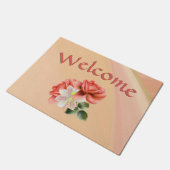 Peach Peonies en Ghost Orchid Deurmat (Schuin)