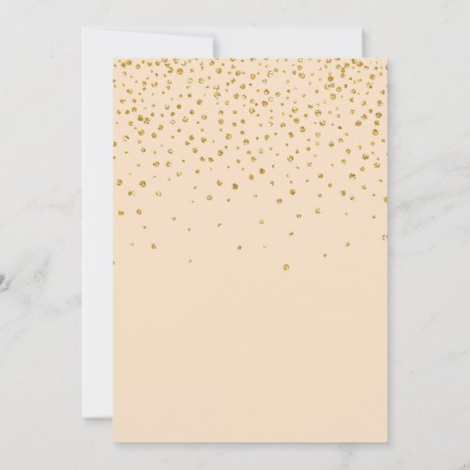 Peach Peonies en Glitter Tiara Quinceanera Invite Kaart (Achterkant)