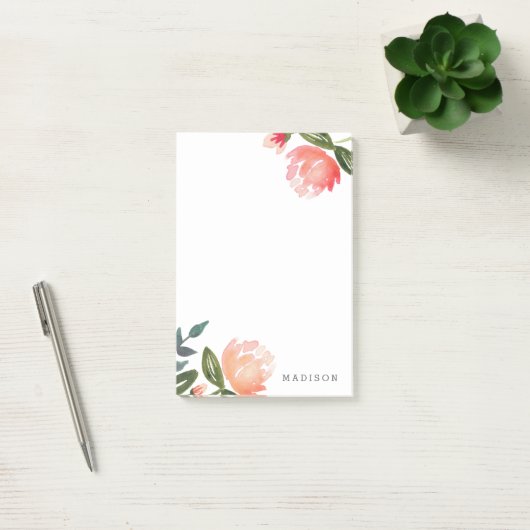 Peach Peonies Post-it® Notes (Kantoor)