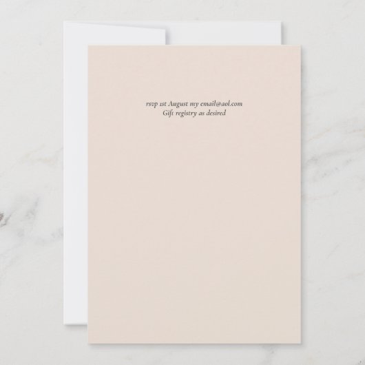 Peach Peonies Sage Floral budget Weddenschap (Achterkant)