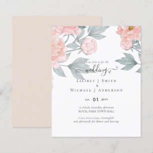 Peach Peonies Sage Floral budget Weddenschap
