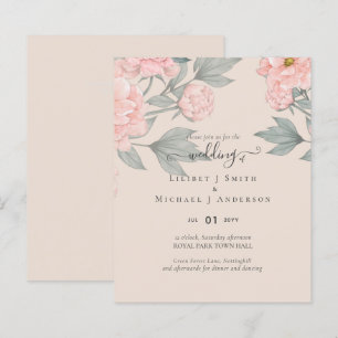 Peach Peonies Sage Floral budget Weddenschap
