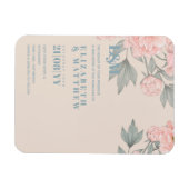 Peach Peonies Sage Floral budget Weddenschap Magneet (Horizontaal)