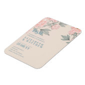 Peach Peonies Sage Floral budget Weddenschap Magneet (Linkerzijde)