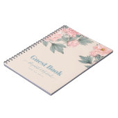 Peach Peonies Sage Floral budget Weddenschap Notitieboek (Linkerzijde)
