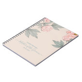 Peach Peonies Sage Floral budget Weddenschap Notitieboek (Linkerzijde)