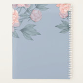 Peach Peonies Sage Floral budget Weddenschap Planner (Achterkant)