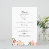 Peach Peonies Weddenschap-menu (Staand voorkant)