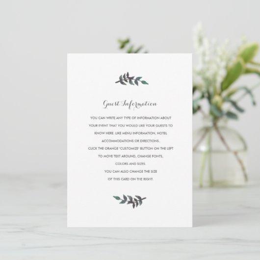 Peach Peonies Wedding Insert Informatiekaartje (Staand voorkant)