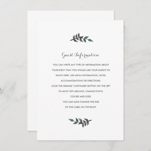 Peach Peonies Wedding Insert Informatiekaartje (Voorkant / Achterkant)