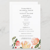 Peach Peonies Wedding Programs (Voorkant / Achterkant)