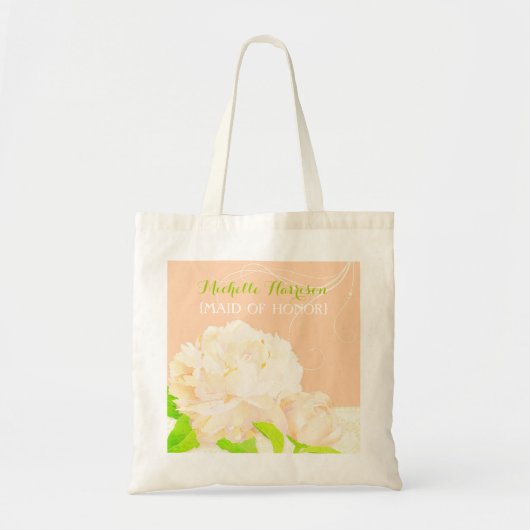 Peach Peony Bridesmaids of Maid of Honor Gift Tote Bag (Voorkant)