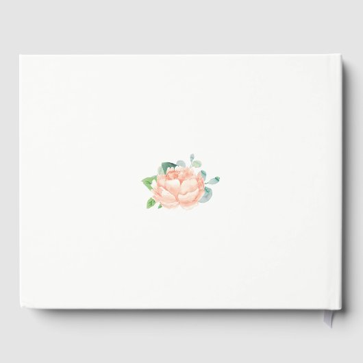 Peach Peony bruiloft Gastenboek (Achterkant)