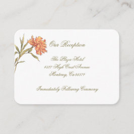 Peach Peony Floral Reception Insert-kaarten Informatiekaartje