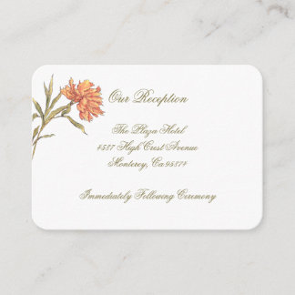 Peach Peony Floral Reception Insert-kaarten Informatiekaartje
