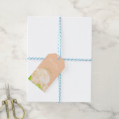 Peach Peony Floral Wedding Bedankt Cadeaulabel (Met Touw)