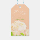Peach Peony Floral Wedding Bedankt Cadeaulabel (Voorkant)