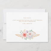 Peach Peony Gold Leaves zal mijn Bridesmaid zijn (Achterkant)