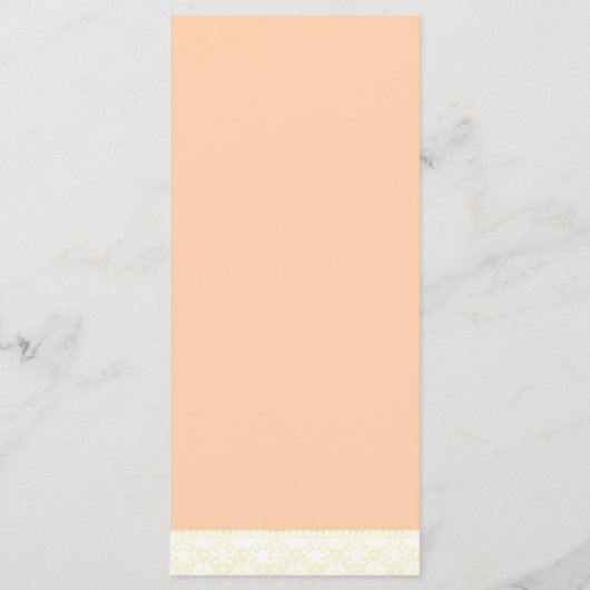Peach Peony Long Vertical Wedding Menu (Achterkant)