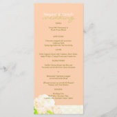 Peach Peony Long Vertical Wedding Menu (Voorkant)