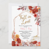 Peach Peony Marsala Pumpkin verlovingsfeest Kaart (Voorkant)