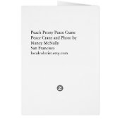 Peach Peony Peace Crane (Achterkant)