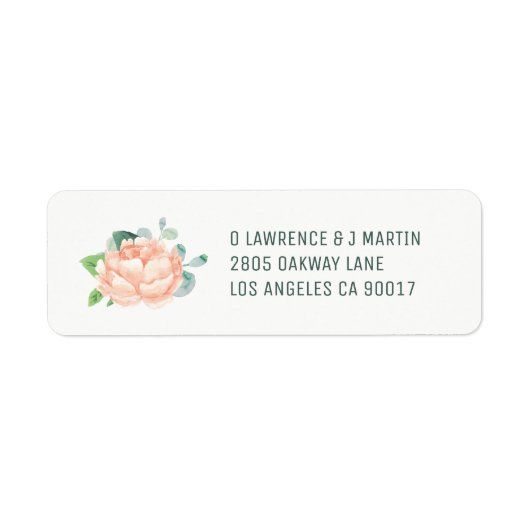 Peach Peony Retouradres Labels (Voorkant)