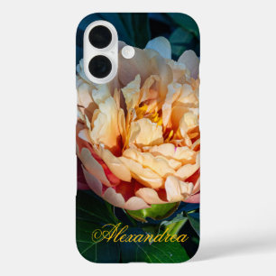 Peach Peony - Romantische bloemenfotografie iPhone 16 Hoesje