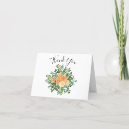Peach Peony & Roos Floral Dank u kaarten