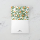 Peach Peony & Roos Floral Dank u kaarten (Binnen)