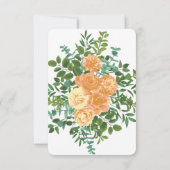 Peach peony & Roos Floral Wedding Save the Date Kaart (Achterkant)