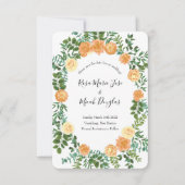 Peach peony & Roos Floral Wedding Save the Date Kaart (Voorkant)