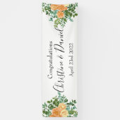 Peach Peony & Roos Floral Wedding Spandoek (Verticaal)
