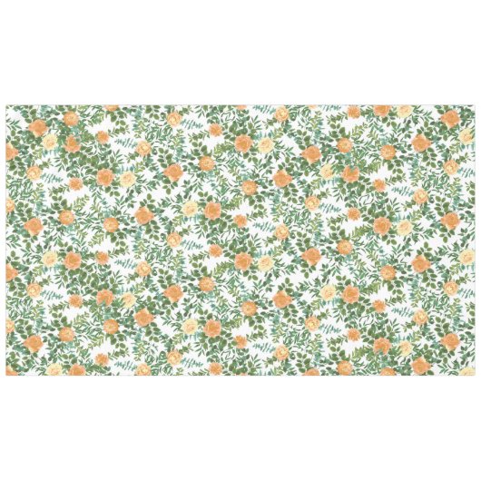 Peach Peony Roos Floral Wedding Tafelkleed (Voorkant (Horizontaal))