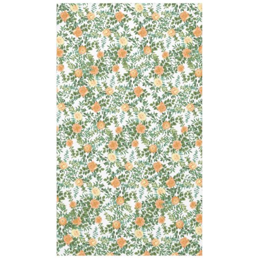 Peach Peony Roos Floral Wedding Tafelkleed (Voorkant)