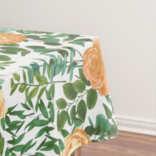 Peach Peony Roos Floral Wedding Tafelkleed (Voorbeeld)