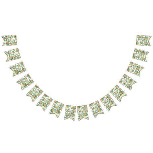 Peach Peony & Roos Floral Wedding Vlaggetjes (Alle)