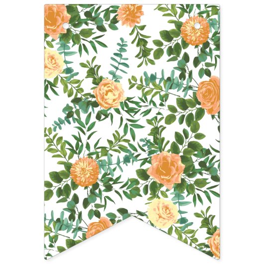 Peach Peony & Roos Floral Wedding Vlaggetjes (Tweede vlag)