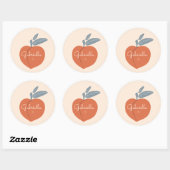 Peach Personalize Ronde Sticker (Vel)