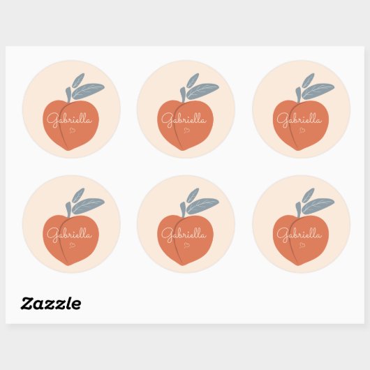 Peach Personalize Ronde Sticker (Vel)