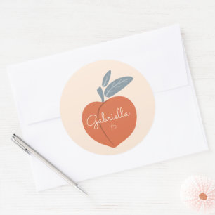 Peach Personalize Ronde Sticker