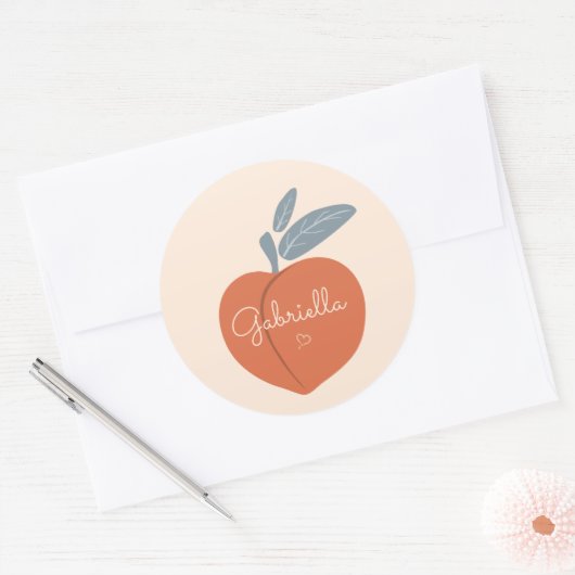 Peach Personalize Ronde Sticker (Envelop)