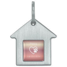 Peach Personalized Dog ID Tag Name & Phone Huisdieren Naamplaatje