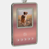 Peach Pet Photo Ornament - Framed, Holiday  (Rechts)