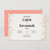 Peach Petal Sla de datumkaarten op Save The Date (Voorkant / Achterkant)