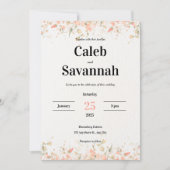 Peach Petal Wedding Invitation Kaart (Voorkant)
