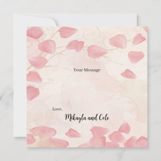 Peach Petals and Cream Dank u Kaarten (Achterkant)