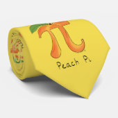 Peach Pi Cute Wiskunde leraar Pi Day Mannen Stropd Stropdas (Opgerold)