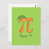 Peach Pi Cute Wiskunde Pi Day Briefkaart (Voorkant / Achterkant)